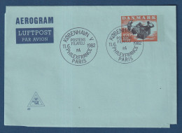 Danemark - FDC - Premier Jour - Aérogramme - PhilexFrance 82 - 1982 - Luftpost