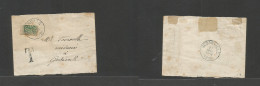 BELGIUM. 1883 (27 May) Godarville Local Bisected Fkd Wrapper 10c Red Tied Cds + Taxed. Arrival Cachet. Reverse. Fine Con - Autres & Non Classés