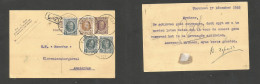 Belgium - Stationery. 1926 (17 Dec) Thourout - Netherlands, Amsterdan. 25c Brown / Yellow + 4 Adtls, Cds. Fine Multiple  - Other & Unclassified