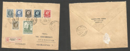 Belgium - XX. 1929 (11 Jan) Brussel - Germany, Beuthen (13 Jan) Registered Multifkd Env. Mixed Issues. Fine Multiple Usa - Altri & Non Classificati