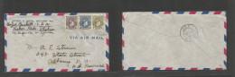 BC - Nigeria. 1949 (19 May) POTISKUM - USA, Albany, NY. Air Tricolor Multifkd Env At 1sh 9d Rate Tied Better Po Origin.  - Altri & Non Classificati