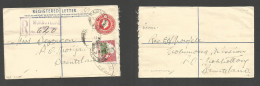 BC - Basutoland. 1945 (20 Febr) Mokhotlong, Maseru - Morija. Registered Local 6d Red QEII Fkd Stationary Envelope Violet - Other & Unclassified