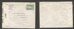 BC - Bermuda. 1942 (11 May) Hamilton - USA, Pha. PA Single 7 1/2d Fkd Env + Depart Censor Label. SALE. - Autres & Non Classés