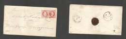 AUSTRIA - Stationery. C. 1867 (3 May) Czechoslovakia. Birovitz, Prague - Neugedein (5 May) 5 Kr Red Stat Env + 5kr Adtl, - Sonstige & Ohne Zuordnung