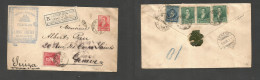 Argentina - Stationery. 1896 (6 May) Guilmes - Switzerland, Geneva (5 June) Registered Multifkd Front + Reverse 5c Orang - Other & Unclassified