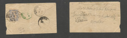 AFGHANISTAN. 1910 (June) Reverse Fkd Fkd Envelope To Pakistan, Quetta (14 June) Fine. SALE. - Afganistán
