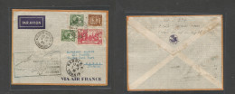 Airmails - World. 1938 (1 Aug) FRANCE - INDOCHINA - HONG KONG. First Air Flight. Air Multifkd Cacheted Envelope. Saigon  - Autres & Non Classés