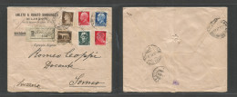 Italy - XX. 1929 (19 Aug) Milano - Switzerland, Soneo. Registered Multifkd Envelope. SALE. - Sin Clasificación