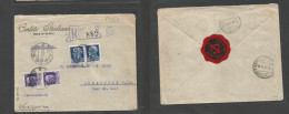 Italy - XX. 1930 (18 Oct) Napoli - Switzerland, Rosenthal (20 Oct) Registered Multifkd Env, Perfin CI. VF. SALE. - Non Classés