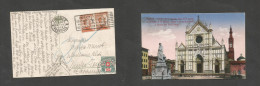 Italy - XX. 1922 (12 Apr) Firenze - Switzerland, Nieder. Multifkd Slogan Cachet Ppc + Taxed + Swiss Arrival P. Due, Tied - Non Classificati