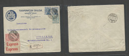 Italy - XX. 1920 (2 Apr) Trieste Pl. Borsa - Germany, Berlin (8 Apr) Registered Express Comercial + Multifkd Env, Tied C - Ohne Zuordnung