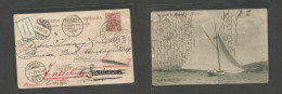 Italy - XX. 1906 (16 Apr) Ventimiglia - Entlebuch (5 May) Fkd Ppc, Fwded Several Times, Tied Label. SALE. - Non Classificati