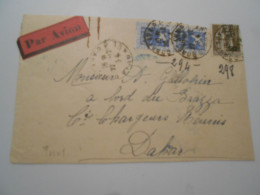 France Poste Aerienne ,devant De Lettre De Bordeaux 1934 Pour Dakar - 1927-1959 Brieven & Documenten