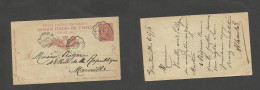 ITALY - Stationery. 1892 (17 March) Vintimille - France, Marseile (17 March) 10c Red Stat Card, Cancelled French TPO. VF - Non Classés