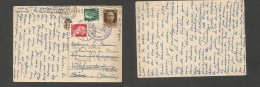 ITALY - Stationery. 1940 (17 Dec) Roma Ferrovia - France, Villefranche, Fwded 30c Brown Stat Card + 2 Adtls, Tied Censor - Ohne Zuordnung