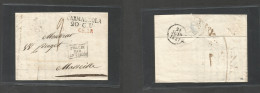 Italy - Prephilately. 1827 (20 June) Carmagnola, Piedmonte - France, Marseille (24 June) Stampless E In French Diff Depa - Non Classés