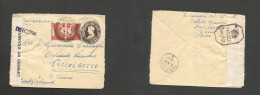 INDIA. 1941 (12 Sept) Pallikon - Switzerland, Castelrotto, Ticino. 1 1/2 A Stat Env, 2 Adtls, WWII Censored. Fine Cathol - Other & Unclassified