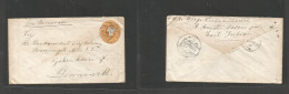 INDIA. 1896 (25 May) Kotagiri - Denmark, Cph (15 June) 2 1/2a Orange Stat Env, Cds. Fine Usage + Dest. Via Brindisi, Sea - Andere & Zonder Classificatie