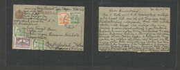 HUNGARY. 1925 (14 Jan) Eger - Germany, Reichenbach. Multifkd Private Card. Late Inflation Rate At 2,400 Fr, Tied Cds. SA - Andere & Zonder Classificatie