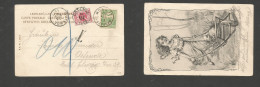 HUNGARY. 1902 (4 Aug) Koosjt - Belgium, Ostende (14 Aug) Fk 5f Ppc + Taxed + Arrival Tied Cds P. Due. Fine Comb. SALE. - Other & Unclassified