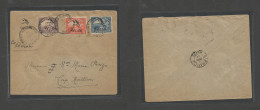 HAITI. 1926 (19 Febr, Date Upside Down) Port Prince - Cap. Air Mns Overprinted Multifkd Env Arrival Same Date Cachet Rev - Haiti