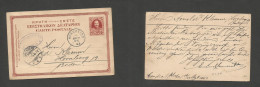 GREECE. 1903 (17 Dec) Candia, Kreta - Germany, Baden (6 Jan 04) 10l Red Stat Card. Fine. SALE. - Andere & Zonder Classificatie