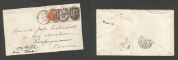 GREAT BRITAIN. 1888 (June 29) Leicester - France, Ortafa. Fkd Env (part Of Flap Gone) At 2 1/2d Rate "449" Grills. SALE. - Sonstige & Ohne Zuordnung