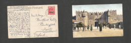 GrB - British Levant. 1911 (3 Oct) Lebanon, Beyrouth - England, Herts. Ovptd 1d Fkd Ppc. SALE. - Other & Unclassified