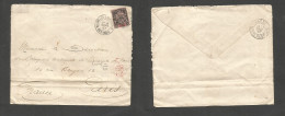 FRC - New Caledonia. 1897 (8 Sept) Noumea - France, Paris, Single 25c Sage Fkd Env, Cds. SALE. - Other & Unclassified