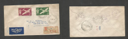 FRC - Guadalupe. 1945 (1 Aug) Pointe A Pitre - USA, NYC (12 Aug) Registered Air Multifkd Envelope Incl 50r 100fr Top Val - Sonstige & Ohne Zuordnung