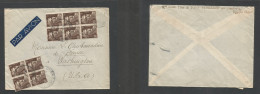 FRANCE - XX. 1946 (19 Aug) Cherbourg - USA, Washington. Air Multifkd Env, Block Of Four And Six, At 30fr Rate. XF. SALE. - Sonstige & Ohne Zuordnung