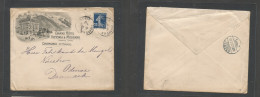 FRANCE - XX. 1909 (26 Aug) Chamonix - Denmark, Odensee (28 Aug) Grand Hotel Victoria Mules Illustrated Envelope, Fkd 25c - Sonstige & Ohne Zuordnung