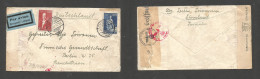 FINLAND. 1942 (8 April) Turenki - Germany, Berlin. Air Dual Censored Multifkd Envelope At 5,50m Rate. SALE. - Other & Unclassified