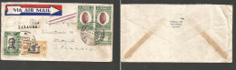 ECUADOR. 1932 (1 Dec) Guayaquil - Germany, Stuttgart. Air Panagra (cachet) + Label Multifkd Envelope At 2 Sucres Rate. S - Ecuador
