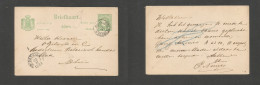 DUTCH INDIES. 1888 (23 Dec) Weltevreden - Sebeer. Via Batavia (23 Dec) 5c Green Stat Card, Cds. Fine Local Usage. SALE. - Netherlands Indies