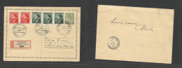 CZECHOSLOVAKIA. 1943 (7 Dec) Jaromierschtz - Rozdalovice (9 Dec) Registered Multifkd 50h Green Stat Card, Cds. VF. SALE. - Altri & Non Classificati