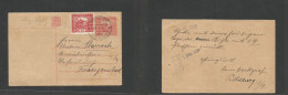 CZECHOSLOVAKIA. 1920 (1 Sept) Duchcor Plz - Franzensbad (11 Sept) 20c Rose Stat Card + Adtl Cds. VF Cds. SALE. - Autres & Non Classés