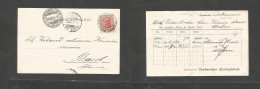 CZECHOSLOVAKIA. 1907 (11 Dec) Austrian PO, Czakowitz - Switzerland, Basel (12 Dec) Fkd Private Fkd Card, Bilingual Cds.  - Autres & Non Classés