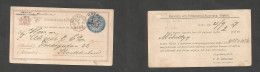 SWEDEN. 1887 (22 Sept) Orebro - Stockholm. Private Print. Ovptd 5 Ore Blue Stat Card. Fine. SALE. - Other & Unclassified