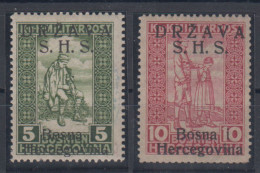 Bosnia And Herzegovina Mi#19/20 1918 MH * - Bosnia Erzegovina