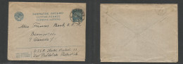 RUSSIA. 1938 (10 Oct) Postkevich - Canada, Beanmsville. 50k Blue Stat Env. Fine + Transatlantic. SALE. - Other & Unclassified