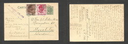 ROMANIA. 1939 (5 March) San Nicolaul Mare - Sweden, Stockholm. 3-5 Lei Green Stat Card + 2 Adtl Cds. Fine Origin For Thi - Other & Unclassified