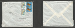 PORTUGAL-MOZAMBIQUE. 1960 (18 May) Beira - Switzerland, Sissach. Air Multifkd Env. Butterflies. 5 Esc Rate. SALE. - Andere & Zonder Classificatie