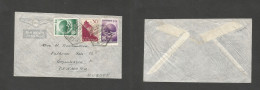 PORTUGAL-MOZAMBIQUE. 1951 (11 March) Beira - Denmark, Cph. Air Multifkd Env At 6,50 Esc Rate Tied Hexag Des. VF Usage. S - Andere & Zonder Classificatie
