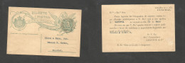 PORTUGAL-FUNCHAL. 1911 (18 May) Funchal Local 10rs Green Monchon Illustrated Stat Card. Reverse Private Printed Comercia - Other & Unclassified