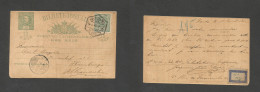 PORTUGAL - Stationery. 1902 (16 Apr) Porto - Germany, Hamburg (21 Apr) 10rs Green Mouchon Issue Stat Card + 15rs Adtl, T - Andere & Zonder Classificatie