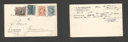 POLAND. 1924 (24 Jan) Warsaw - Grosschau, Germany, Sachsen. Late Inflation Days. Multifkd Business Card, Mixed Usages. V - Other & Unclassified