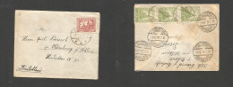 POLAND. 1926 (23 July) Orchowo - Oldenburg, Holstein, Germany (26 July) Multifkd Front And Reverse Envelope, Tied Cds +  - Sonstige & Ohne Zuordnung