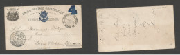 PERU. 1895 (27 Nov) Lima - Germany, Helbra (4 Jan 96) 4c Blue / Black Stat Card. VF Used. SALE. - Pérou