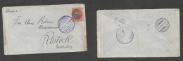 NICARAGUA. 1896 (22 Marzo) Managua - Rostock, Meckelenburg, Germany (23 April) 10c Orange / Bluish Stat Card, Cancel Cds - Nicaragua